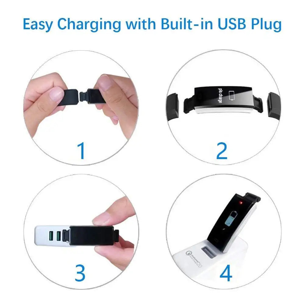 Pulseira Desportiva Inteligente - Pedómetro, Frequência Cardíaca, Pressão Arterial, Fitness, Rastreador, Bluetooth, Smartwatch