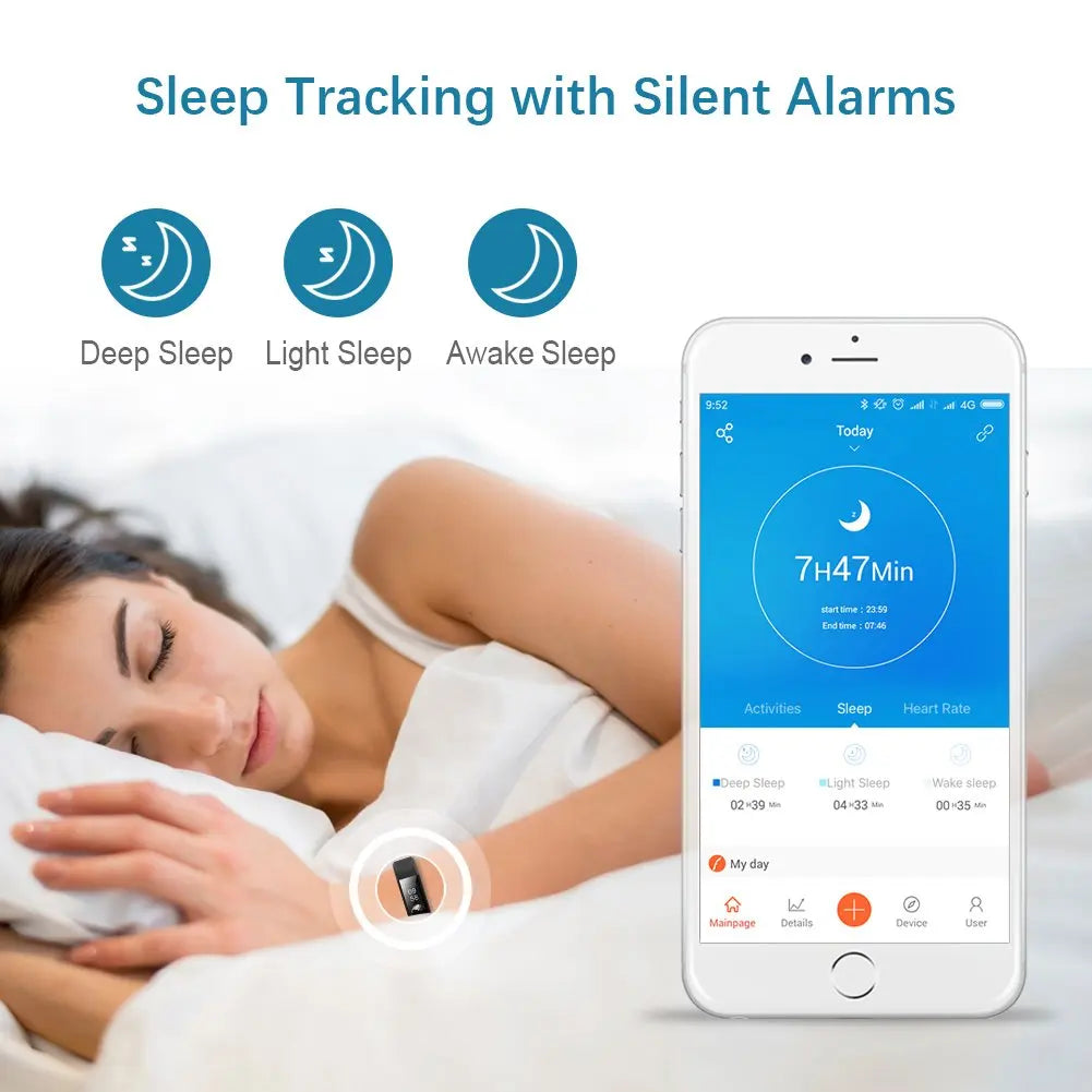 Pulseira Desportiva Inteligente - Pedómetro, Frequência Cardíaca, Pressão Arterial, Fitness, Rastreador, Bluetooth, Smartwatch
