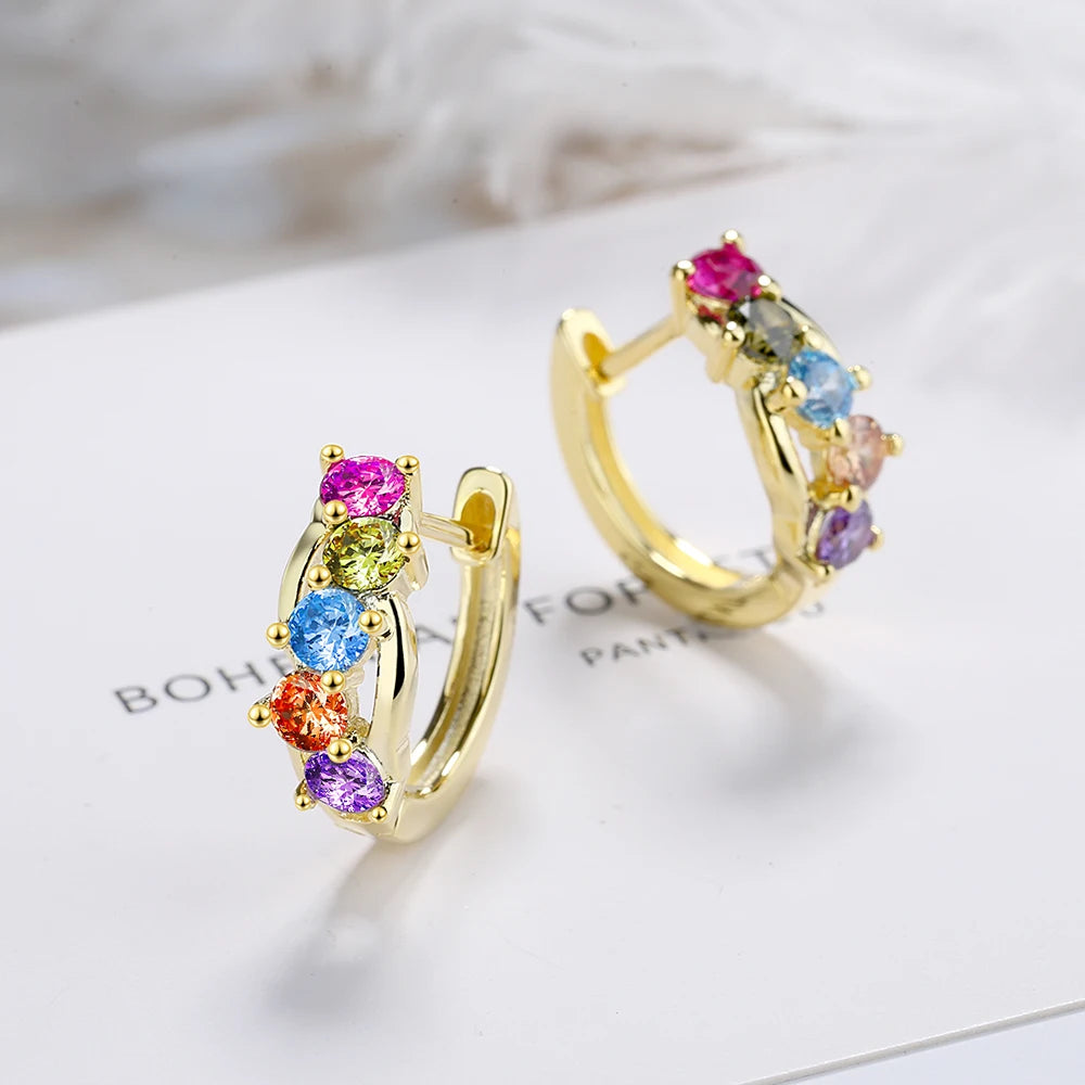 Brinco de argola de moissanite 18k 3cttw 4mm com pedras de cor brilhante 100% prata esterlina 925