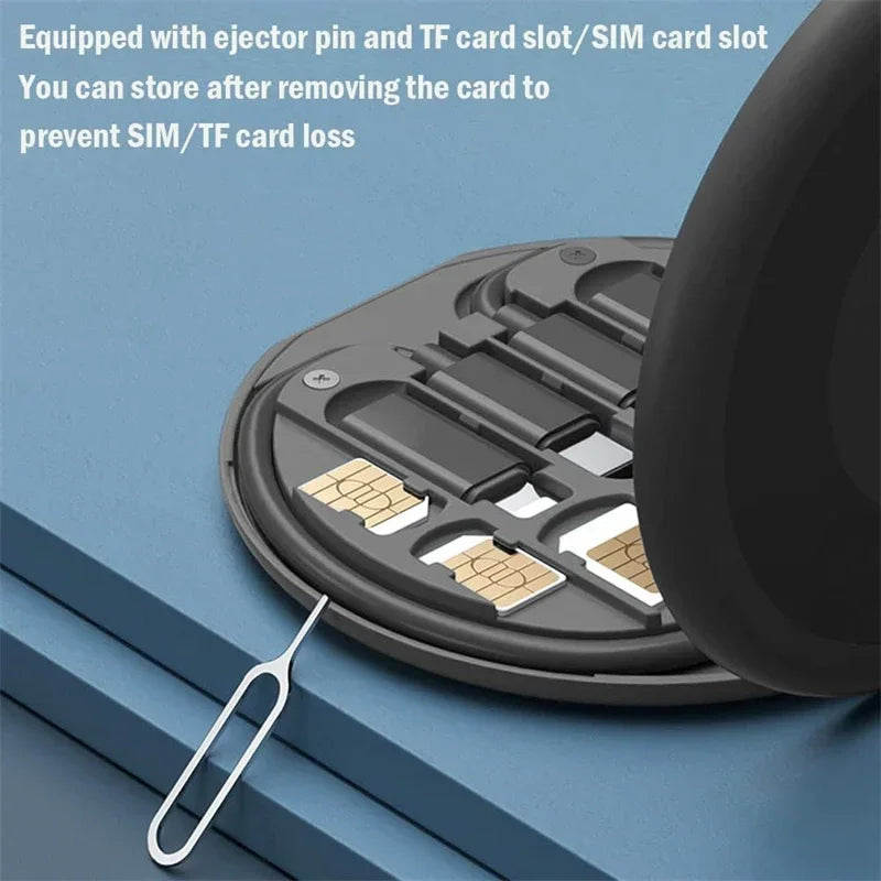 60W Type-C para USB C para Micro para Lighting Kit adaptador de cabo de carregamento rápido para iPhone 14 13 15 Pro Carregador OTG Caixa de armazenamento múltiplo