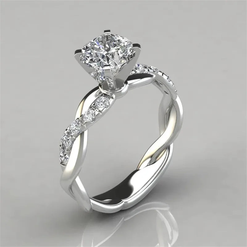 Anel de zircão cruzado Moissanite 18k