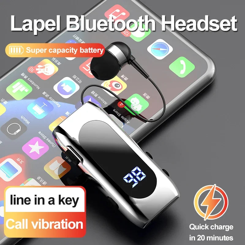 Fone de Ouvido Bluetooth K55 Lavalier – 20h de Bateria, Display LED, Microfone e Cancelamento de Ruído