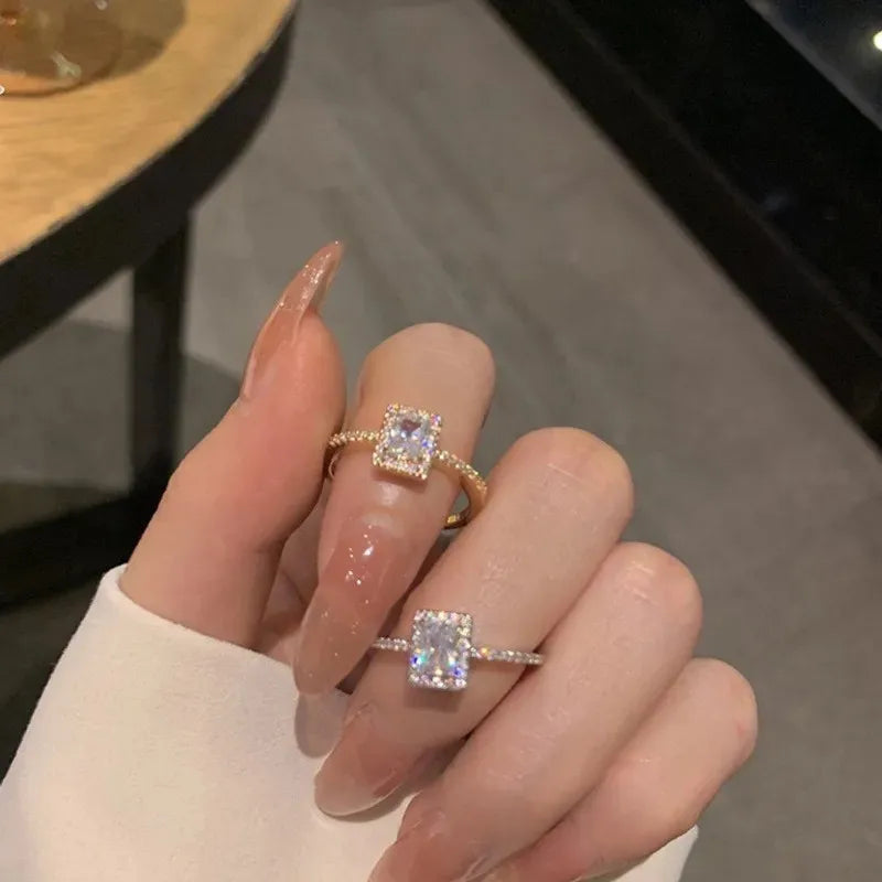 Anéis de noivado de casamento Moissanite