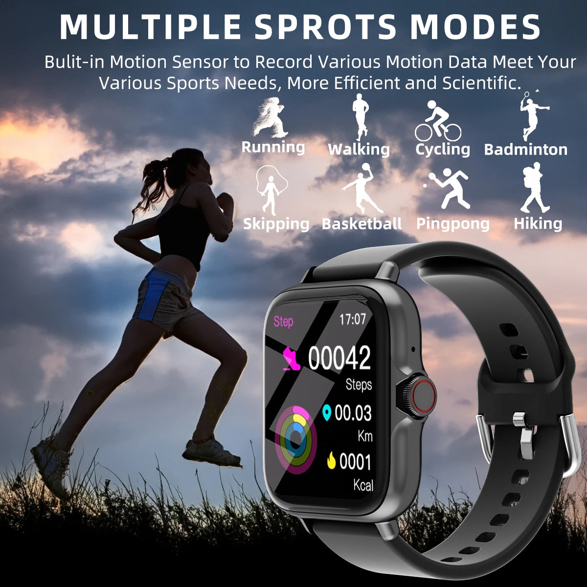 Smartwatch 1.83" com Bluetooth, Chamadas, Monitoramento de Sono, Pedômetro e Muito Mais!