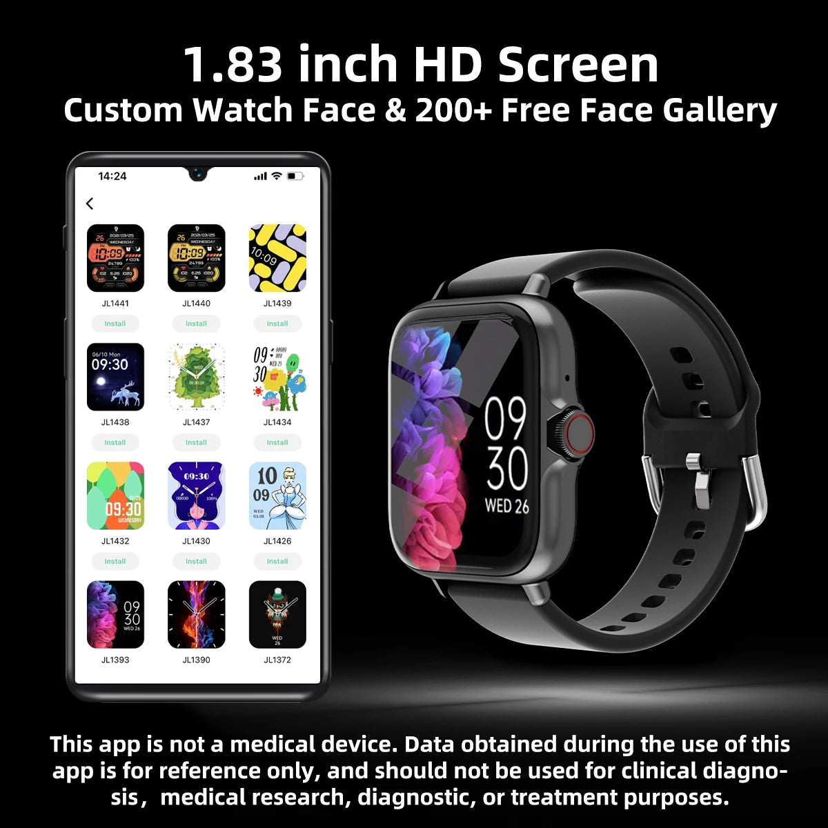 Smartwatch 1.83" com Bluetooth, Chamadas, Monitoramento de Sono, Pedômetro e Muito Mais!