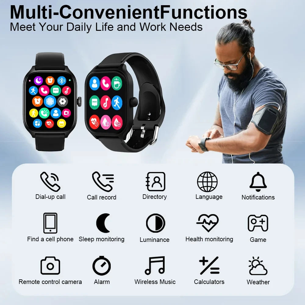 Xiaomi Smartwatch - Rastreamento de calorias, Frequência cardíaca, Monitorização de oxigénio, Relógio inteligente, Bluetooth