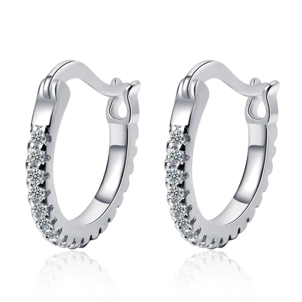 Brinco de argola de moissanite 18k 3cttw 4mm com pedras de cor brilhante 100% prata esterlina 925