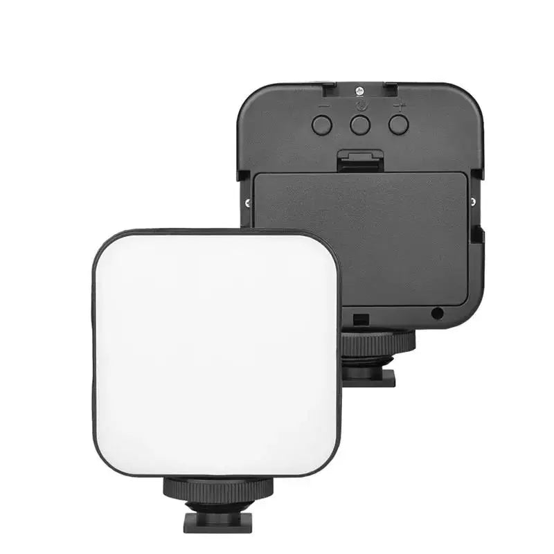 Mini luz de vídeo LED portátil para fotografia, iluminação 5W 6500K, lâmpada de enchimento para selfie e transmissão em direto com 3 sapatas frias, lâmpada para vlog
