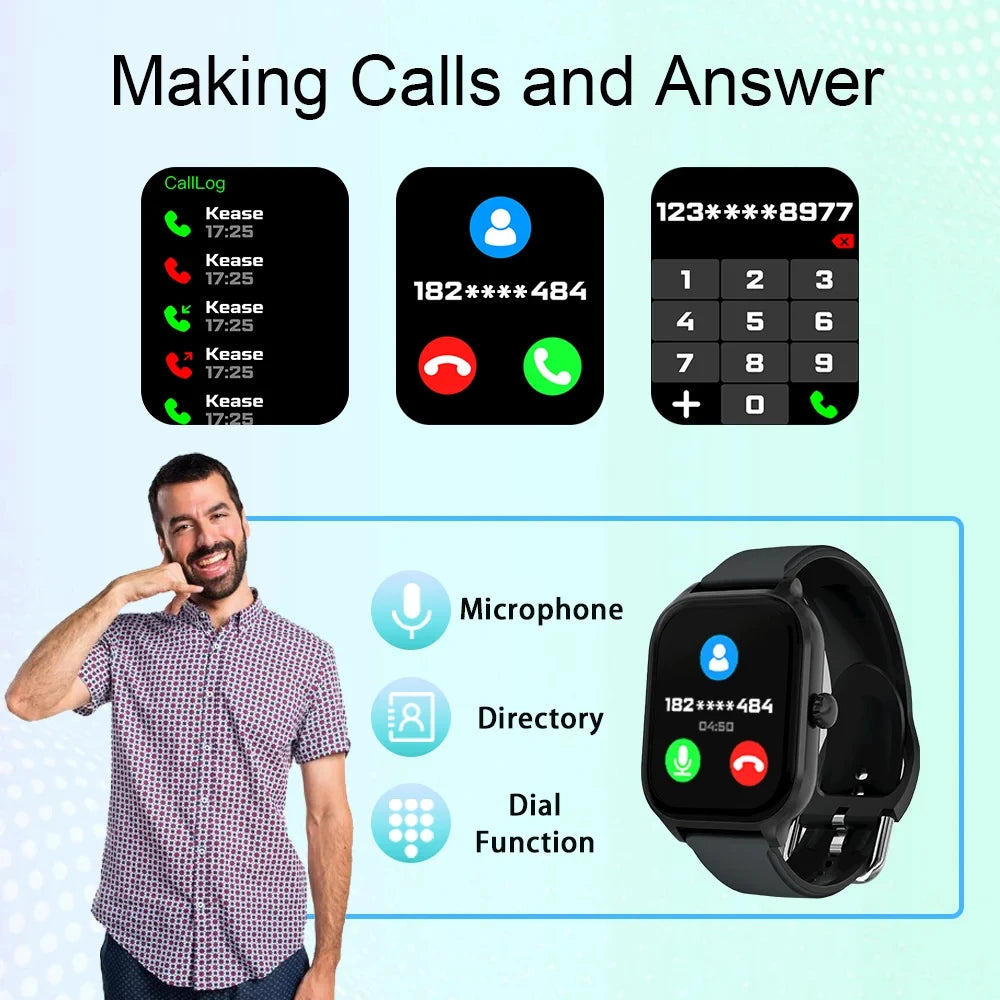 Xiaomi Smartwatch - Rastreamento de calorias, Frequência cardíaca, Monitorização de oxigénio, Relógio inteligente, Bluetooth