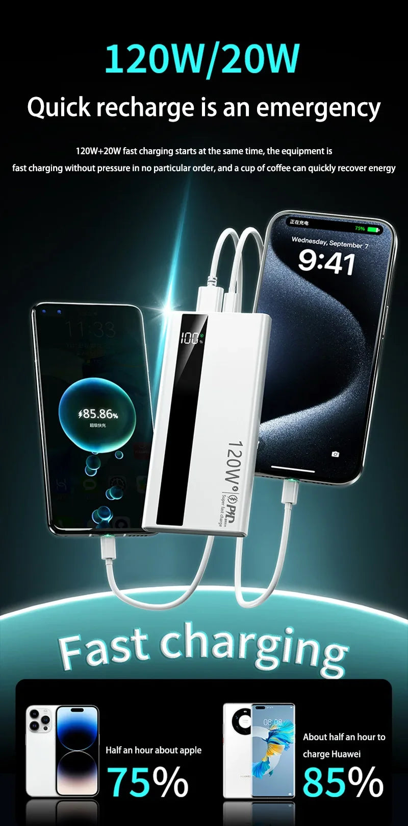 Power Bank Xiaomi 120W – 200000mAh de Pura Potência Portátil