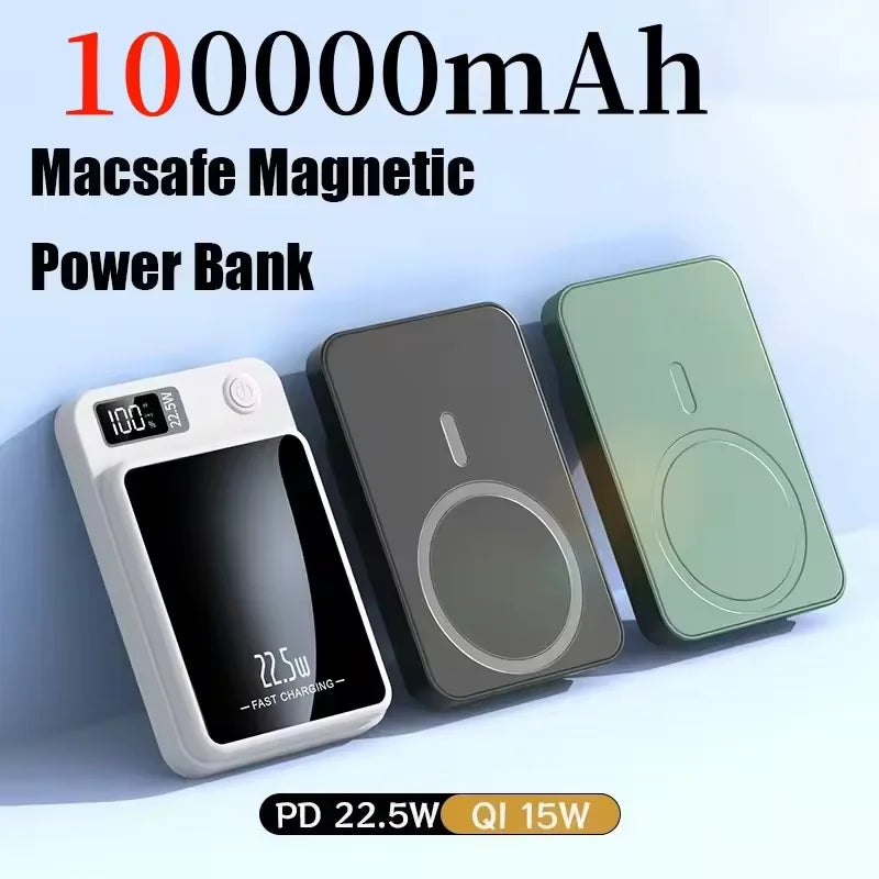 Power Bank Magnético Sem Fio 100000mAh