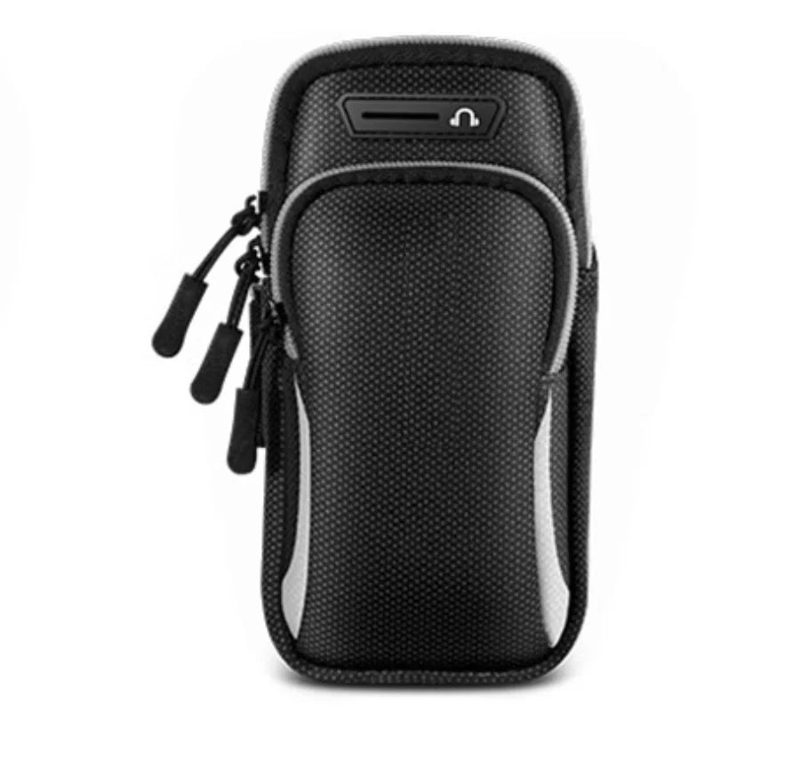 Bolsa de braço para telefone com entrada para auscultadores, impermeável, respirável, desportiva, bolsa de corrida, ginásio, suporte para telemóvel