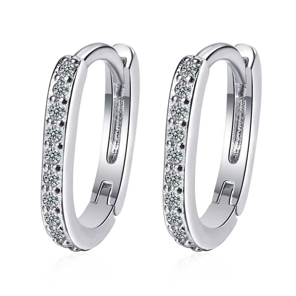 Brinco de argola de moissanite 18k 3cttw 4mm com pedras de cor brilhante 100% prata esterlina 925