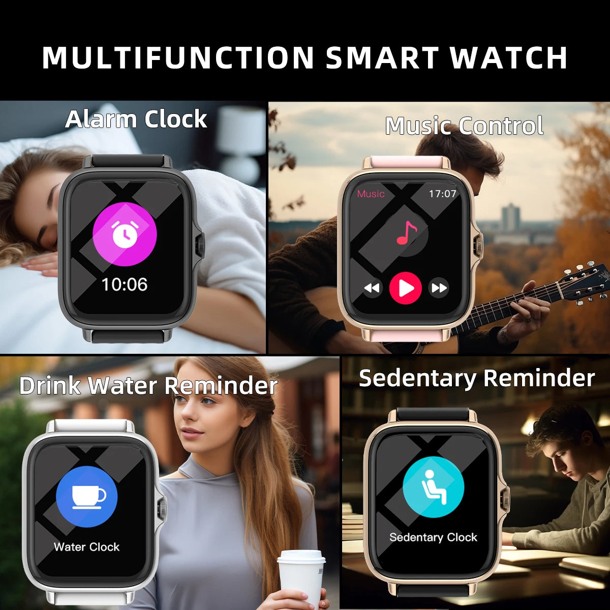 Smartwatch 1.83" com Bluetooth, Chamadas, Monitoramento de Sono, Pedômetro e Muito Mais!