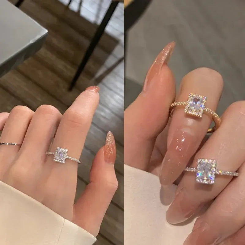 Anéis de noivado de casamento Moissanite