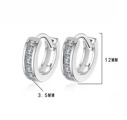 Brinco de argola de moissanite 18k 3cttw 4mm com pedras de cor brilhante 100% prata esterlina 925
