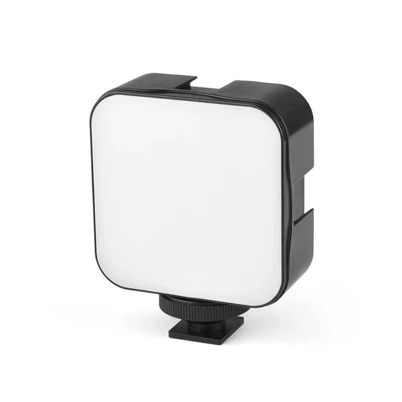 Mini luz de vídeo LED portátil para fotografia, iluminação 5W 6500K, lâmpada de enchimento para selfie e transmissão em direto com 3 sapatas frias, lâmpada para vlog