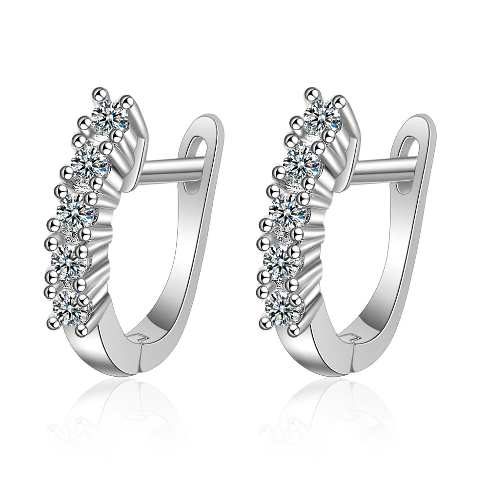 Brinco de argola de moissanite 18k 3cttw 4mm com pedras de cor brilhante 100% prata esterlina 925