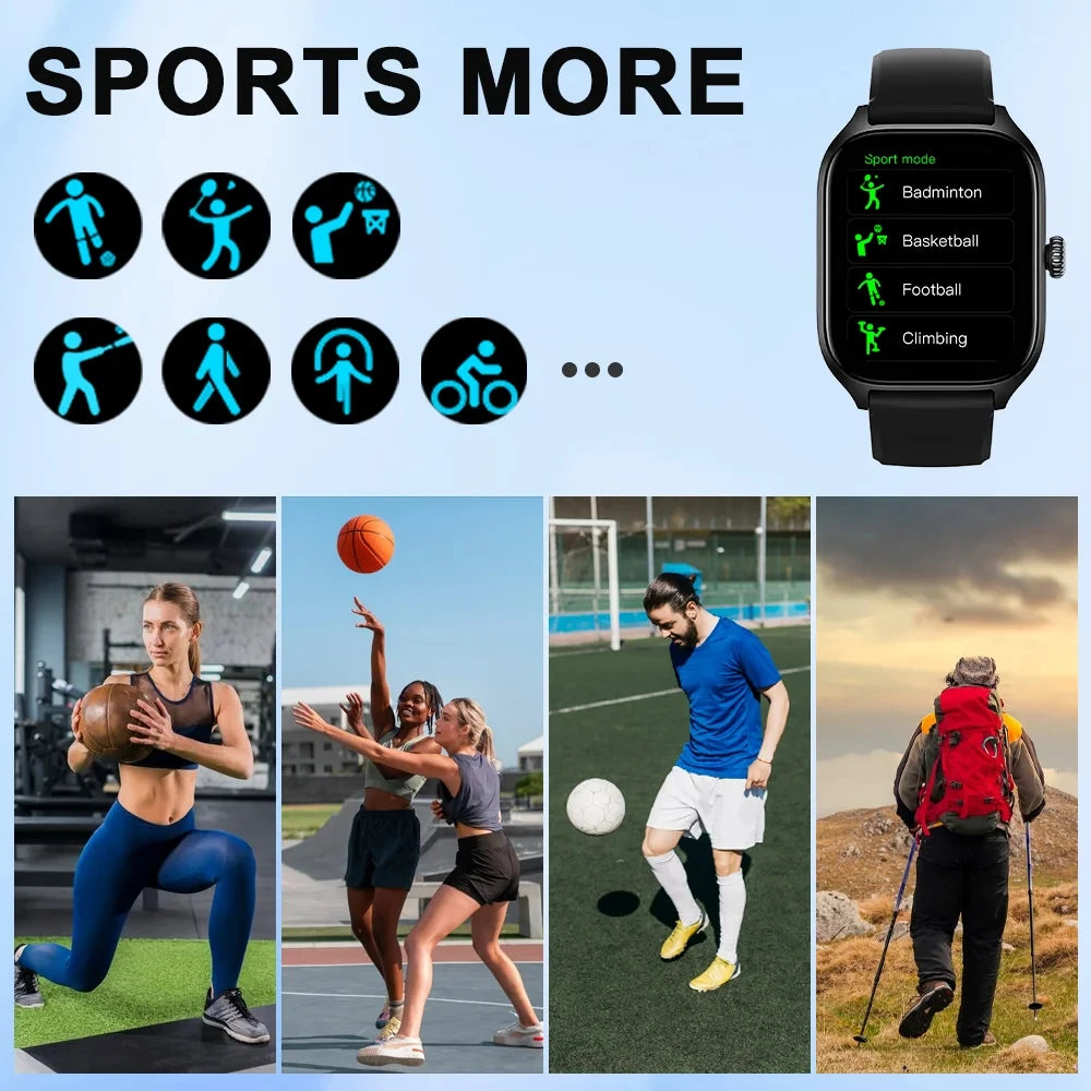 Xiaomi Smartwatch - Rastreamento de calorias, Frequência cardíaca, Monitorização de oxigénio, Relógio inteligente, Bluetooth