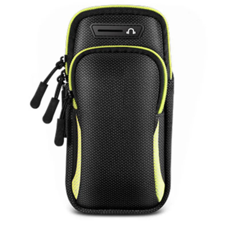 Bolsa de braço para telefone com entrada para auscultadores, impermeável, respirável, desportiva, bolsa de corrida, ginásio, suporte para telemóvel