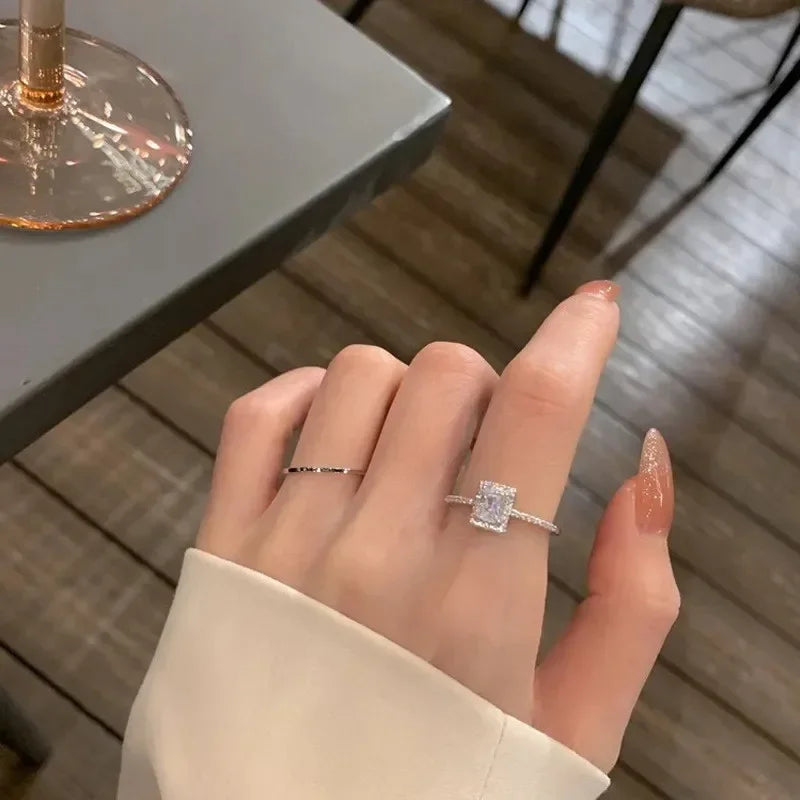 Anéis de noivado de casamento Moissanite