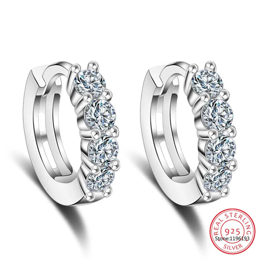 Brinco de argola de moissanite 18k 3cttw 4mm com pedras de cor brilhante 100% prata esterlina 925