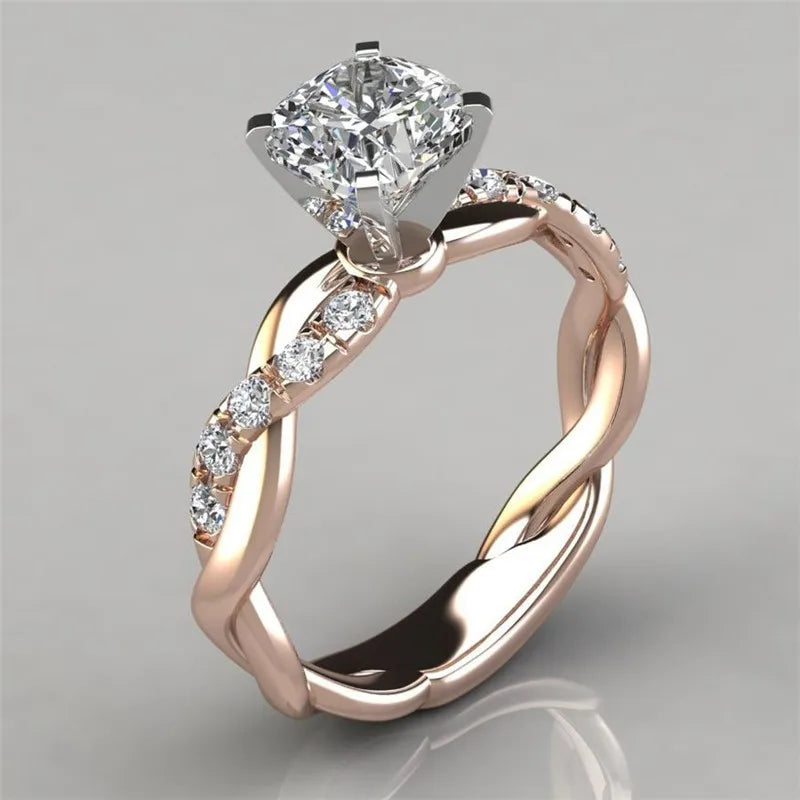 Anel de zircão cruzado Moissanite 18k