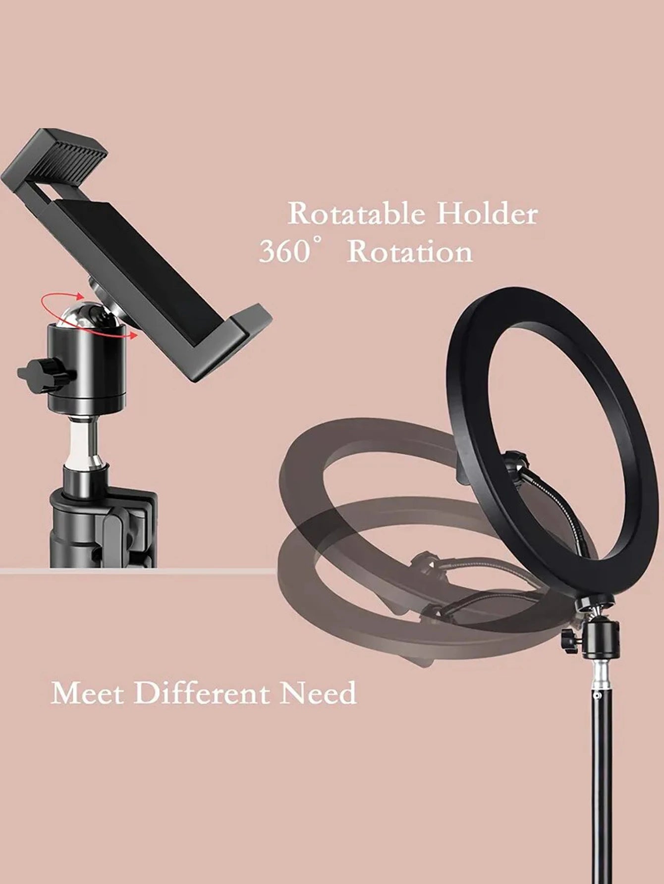 Luz de tiro de 26 cm Anel de luz de 26 cm + suporte para tripé
