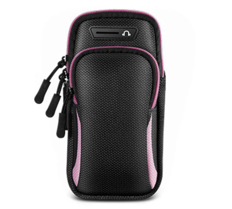 Bolsa de braço para telefone com entrada para auscultadores, impermeável, respirável, desportiva, bolsa de corrida, ginásio, suporte para telemóvel