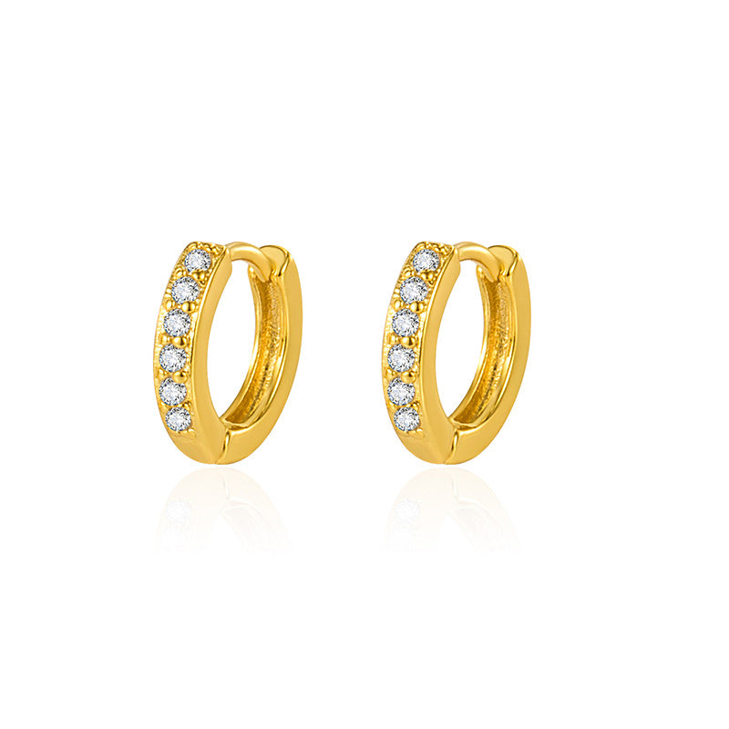 Brincos com joias de diamante e ouro 14K