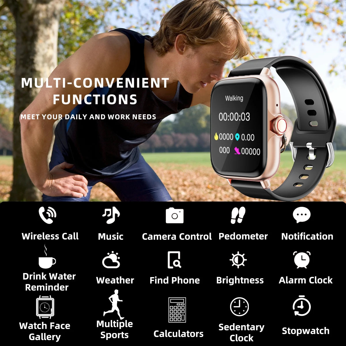 Smartwatch 1.83" com Bluetooth, Chamadas, Monitoramento de Sono, Pedômetro e Muito Mais!