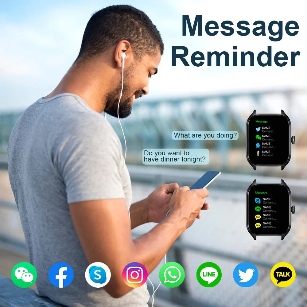 Xiaomi Smartwatch - Rastreamento de calorias, Frequência cardíaca, Monitorização de oxigénio, Relógio inteligente, Bluetooth