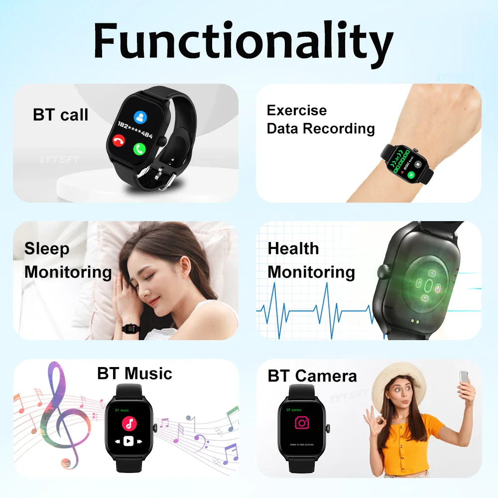Xiaomi Smartwatch - Rastreamento de calorias, Frequência cardíaca, Monitorização de oxigénio, Relógio inteligente, Bluetooth
