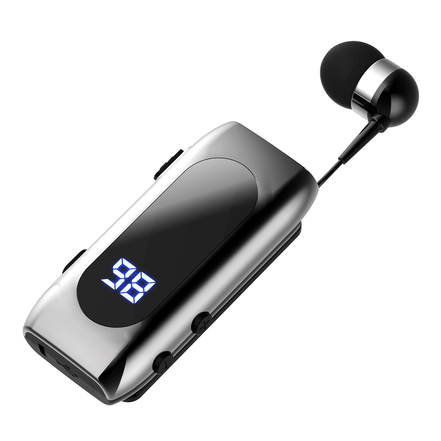 Fone de Ouvido Bluetooth K55 Lavalier – 20h de Bateria, Display LED, Microfone e Cancelamento de Ruído