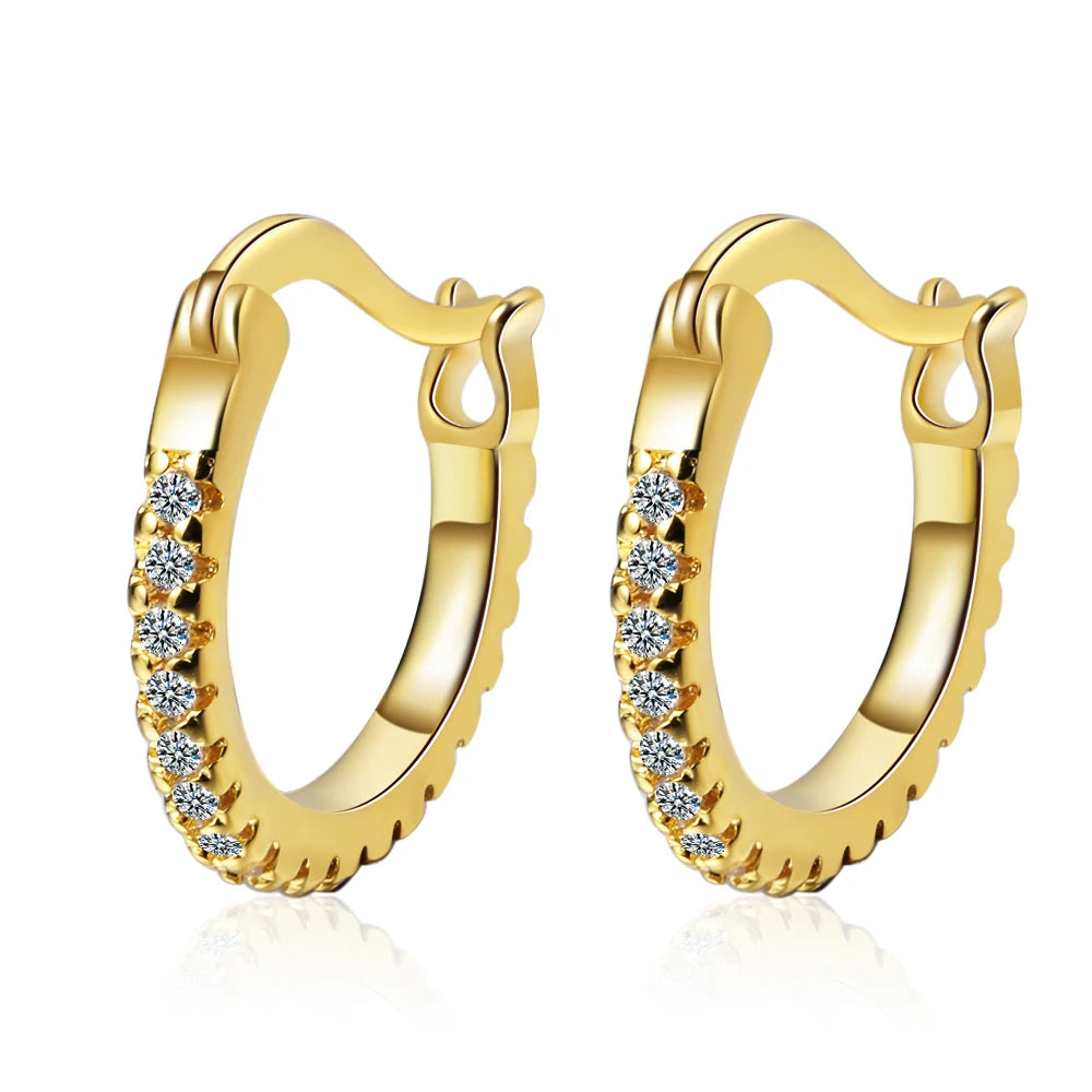 Brinco de argola de moissanite 18k 3cttw 4mm com pedras de cor brilhante 100% prata esterlina 925