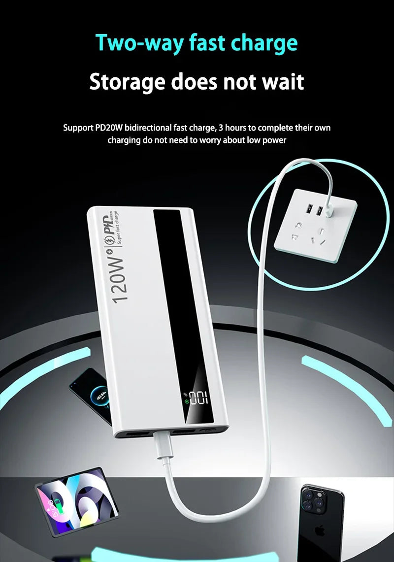 Power Bank Xiaomi 120W – 200000mAh de Pura Potência Portátil