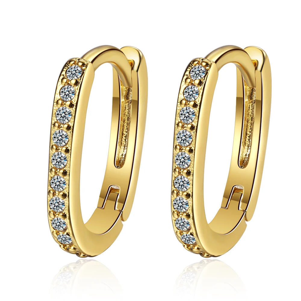 Brinco de argola de moissanite 18k 3cttw 4mm com pedras de cor brilhante 100% prata esterlina 925