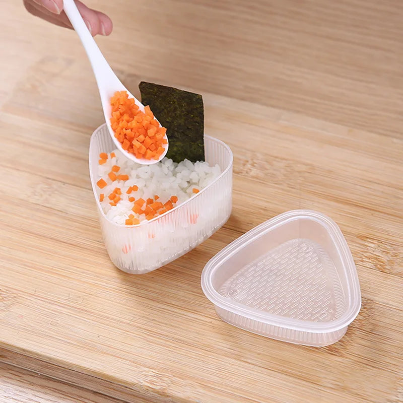 1/2  potes de plástico para molde sushi triangular
