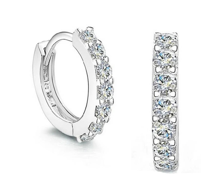 Brinco de argola de moissanite 18k 3cttw 4mm com pedras de cor brilhante 100% prata esterlina 925