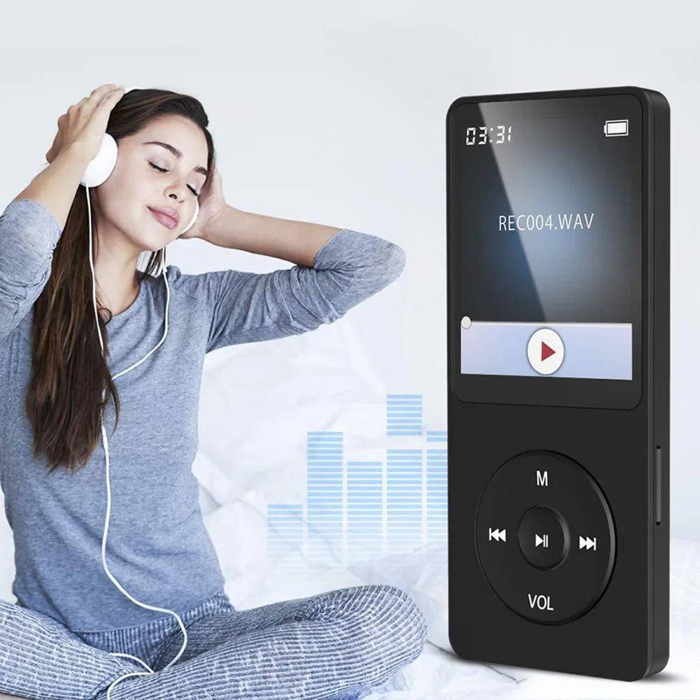 Leitor de mp3 alto-falante embutido esportes mp3 player bluetooth-compatível5.0 gravador de voz suporte rádio fm gravação de e-book para crianças
