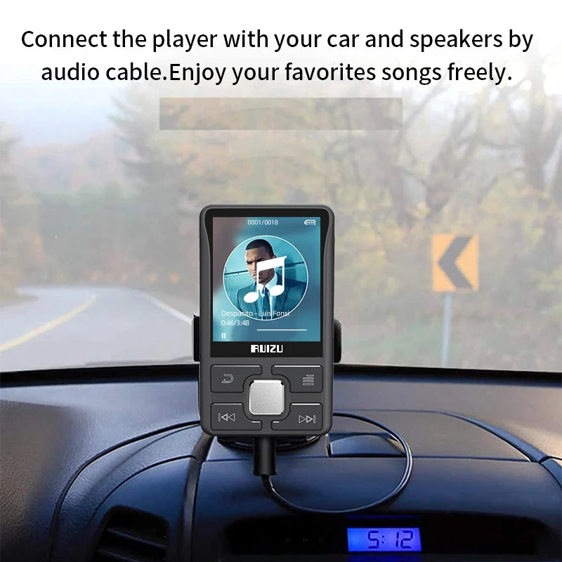 Ruizu original x55 clipe esporte bluetooth mp3 player mini com suporte de tela cartão tf portátil música player de vídeo gravador e-book