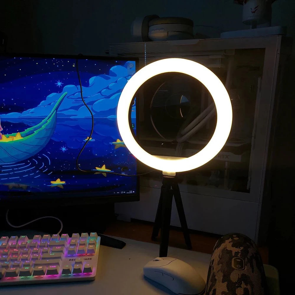 Luz de tiro de 26 cm Anel de luz de 26 cm + suporte para tripé