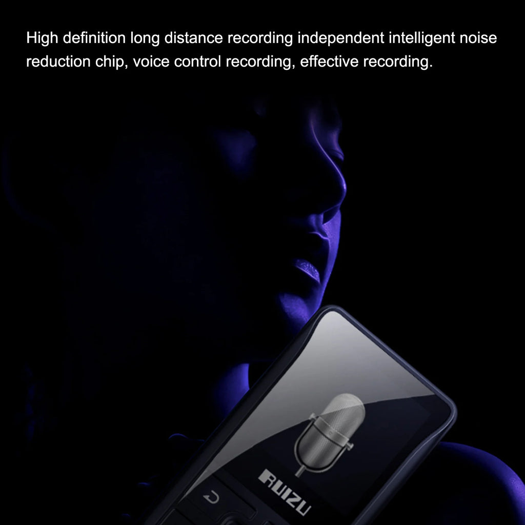 Ruizu original x55 clipe esporte bluetooth mp3 player mini com suporte de tela cartão tf portátil música player de vídeo gravador e-book