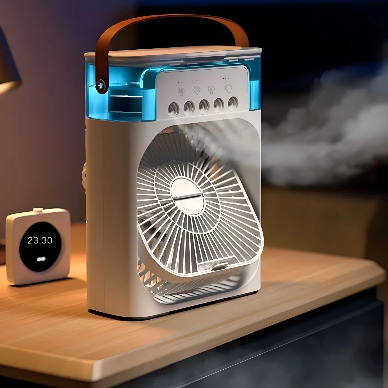 Ar Condicionado 3 em 1, Portátil com luz noturna LED, ventilador e umidificador