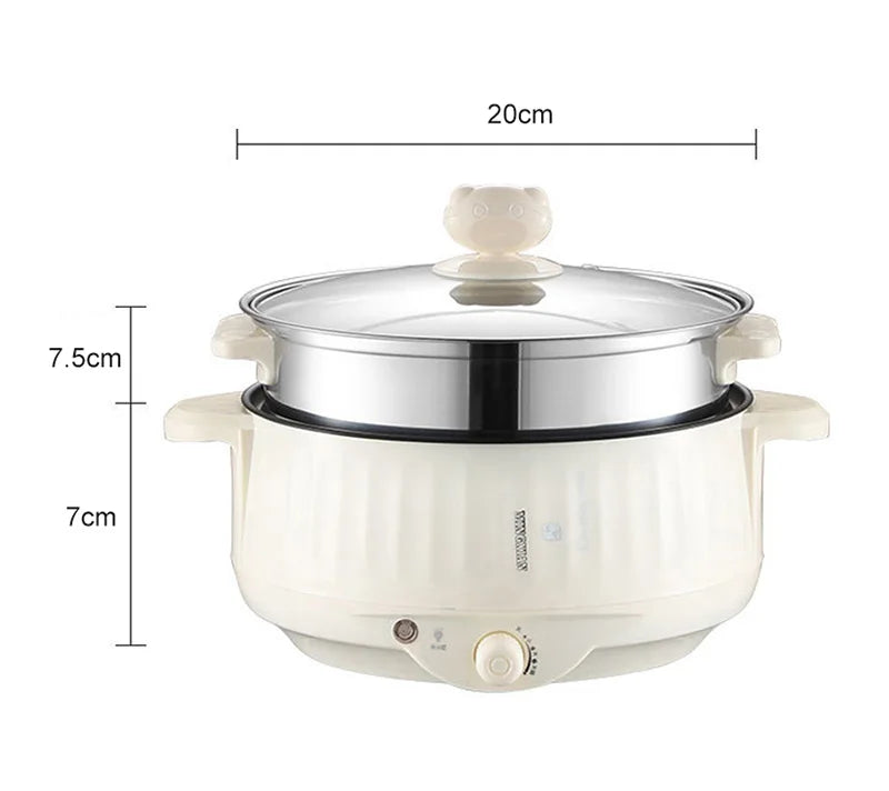 Panelas Elétricas Multifunções Camada Única/Dupla 1-2, Panela Doméstica Antiaderente, Panela Quente, Panela de Arroz, Utensílios de Cozinha