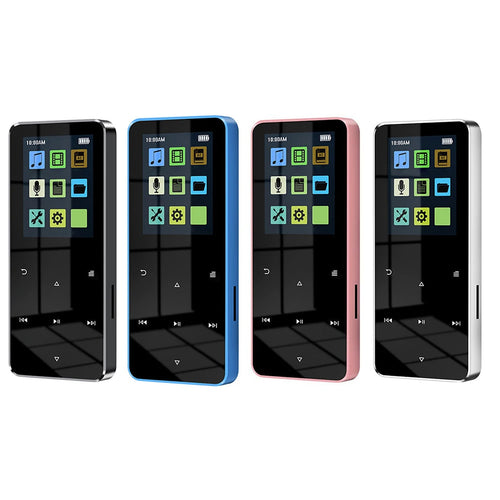 1,8 polegadas TFT MP3 Player Walkman USB 2.0 3,5 mm Jack Bluetooth 5.0 Music Walkman compatível com gravação de e-book Altifalante incorporado