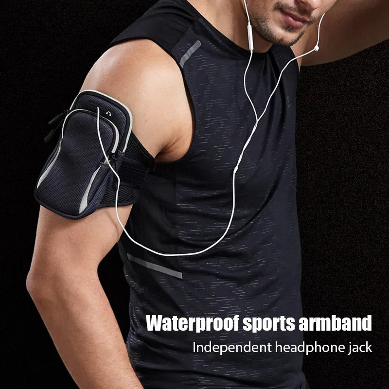 Capa desportiva para telemóvel com braçadeira universal para corrida, suporte desportivo para telemóvel, bolsa de mão para iPhone Xiaomi Huawei abaixo de 6,5" 7,2"
