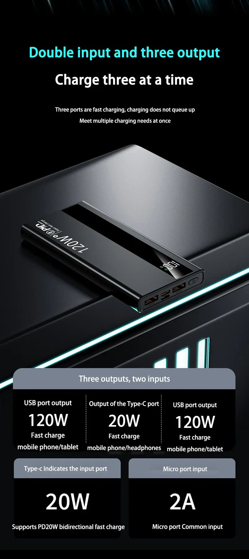 Power Bank Xiaomi 120W – 200000mAh de Pura Potência Portátil