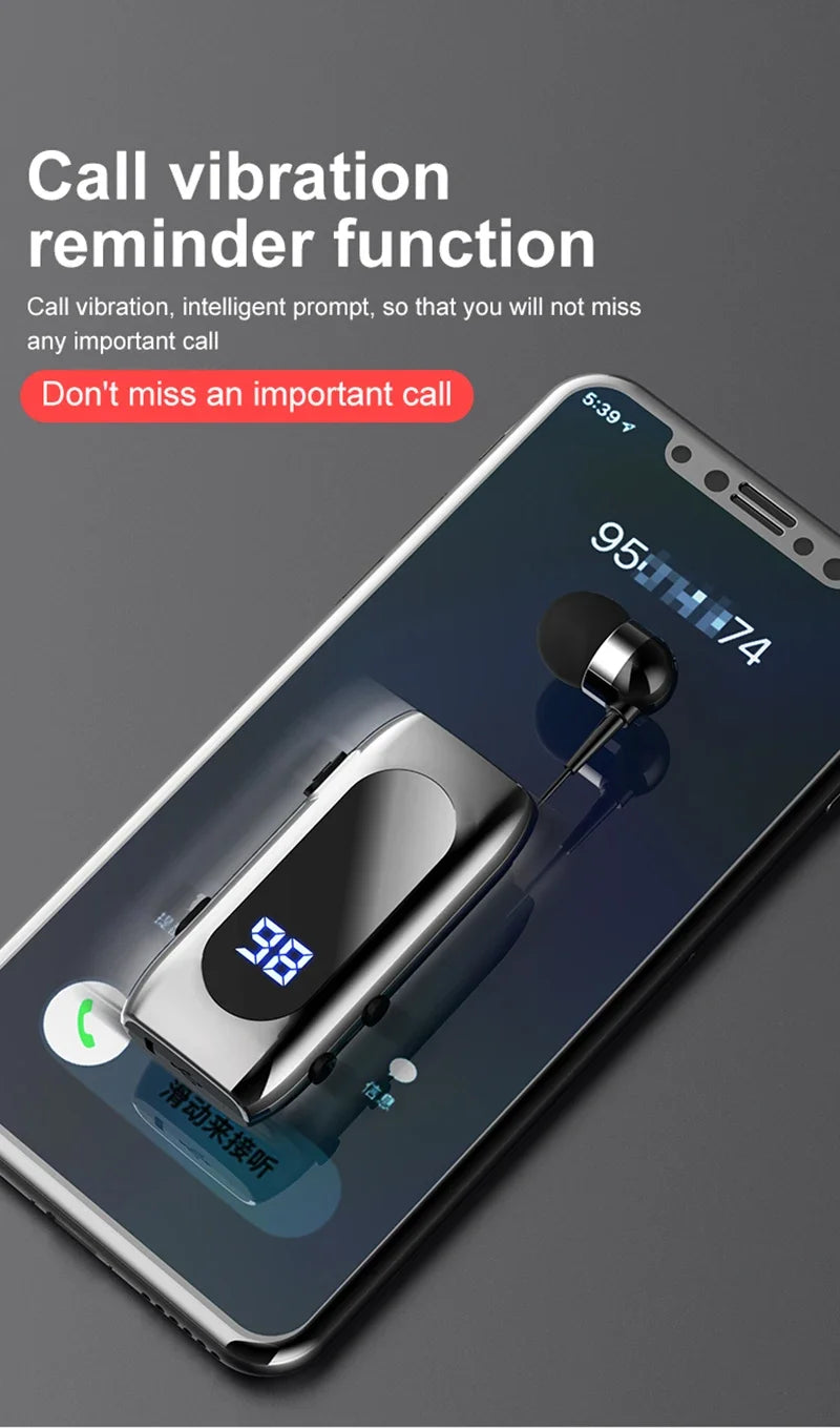 Fone de Ouvido Bluetooth K55 Lavalier – 20h de Bateria, Display LED, Microfone e Cancelamento de Ruído