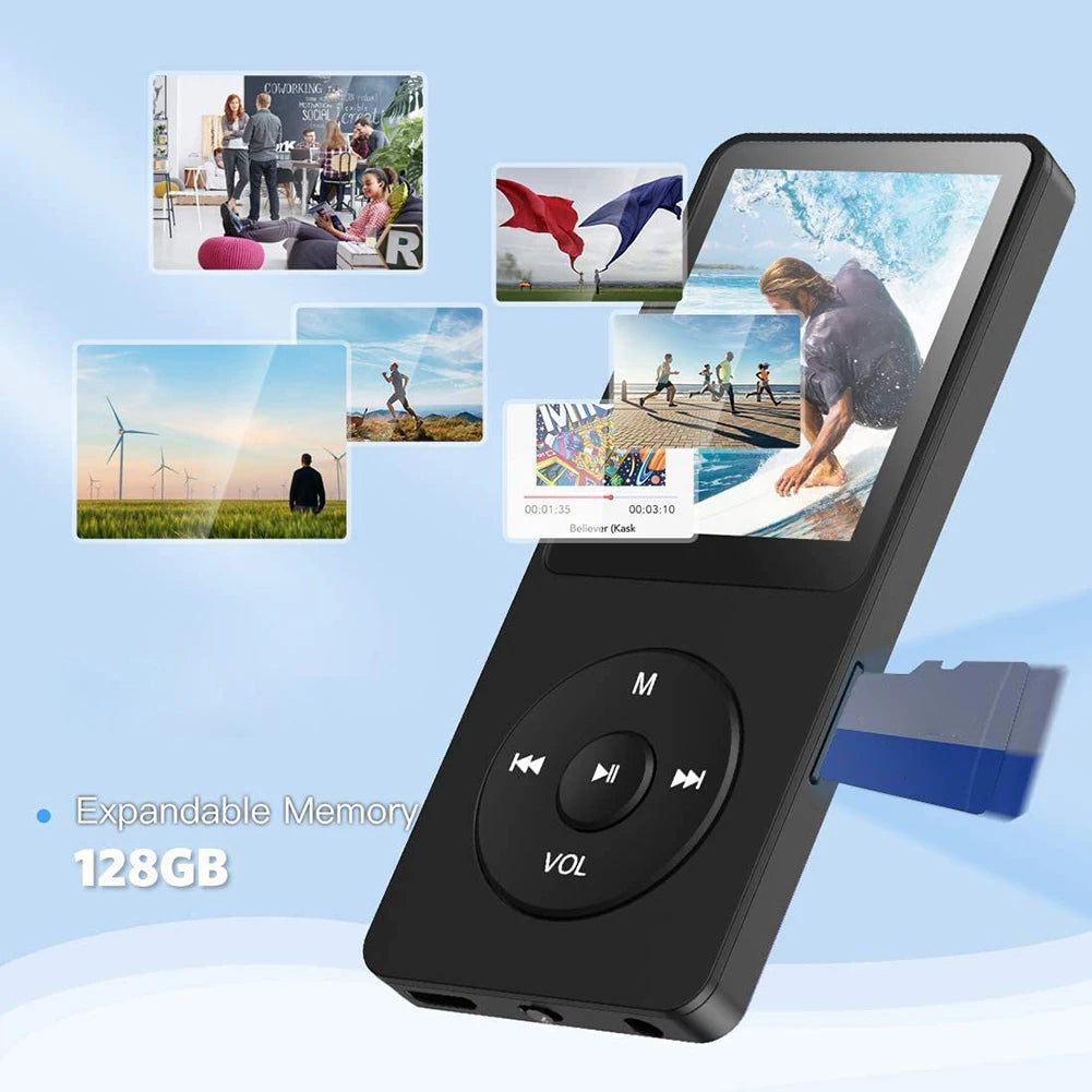 Leitor de mp3 alto-falante embutido esportes mp3 player bluetooth-compatível5.0 gravador de voz suporte rádio fm gravação de e-book para crianças